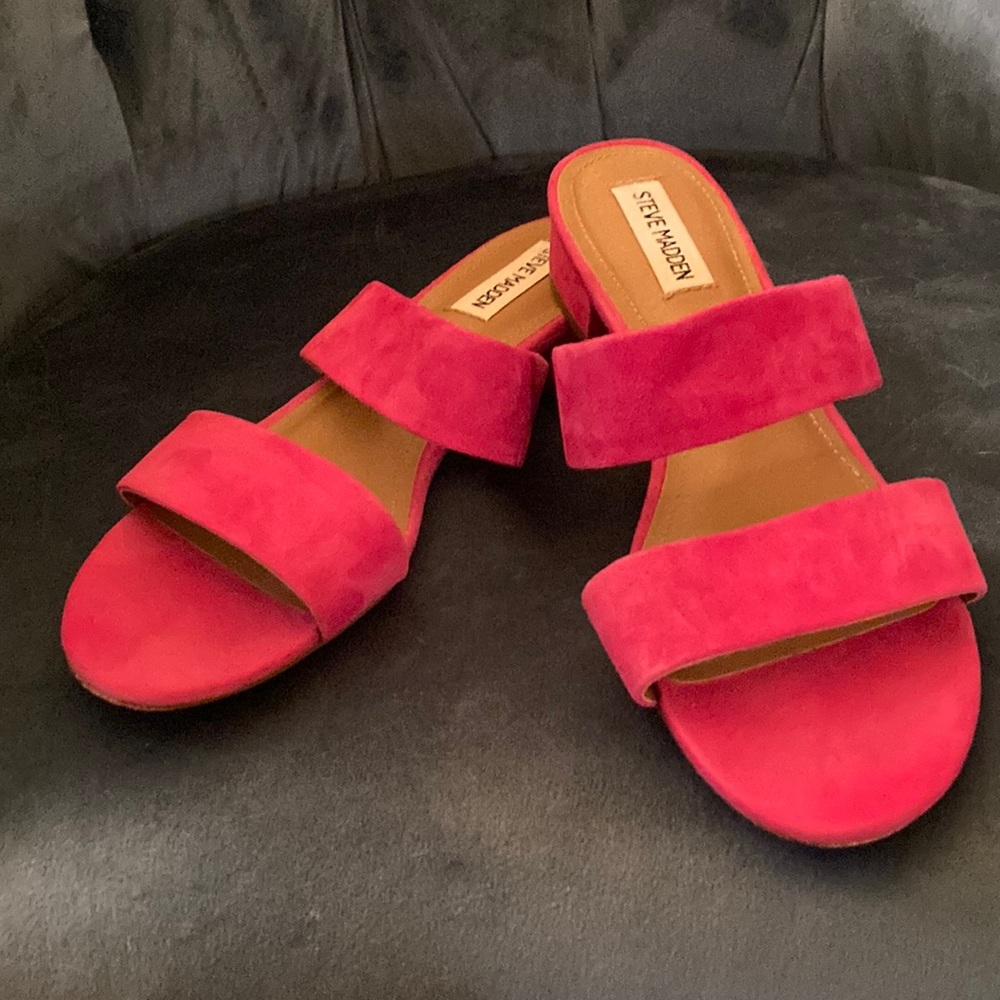 Steve Madden Hot Pink Slide Sandals